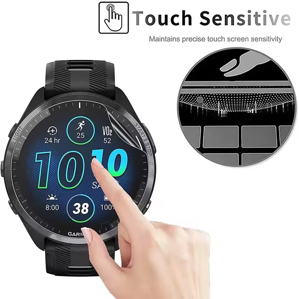 3Pcs Soft HD Hydrogel Protective Film For Garmin Forerunner 265 265S 965 Smartwatch Clear Screen Protector Film Accessories