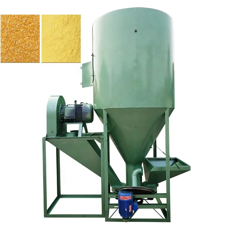 

Automatic feed mill Mixer 300kg 500kg 1000kg feed crusher mixer chicken feed crushing and mixing machine safe use