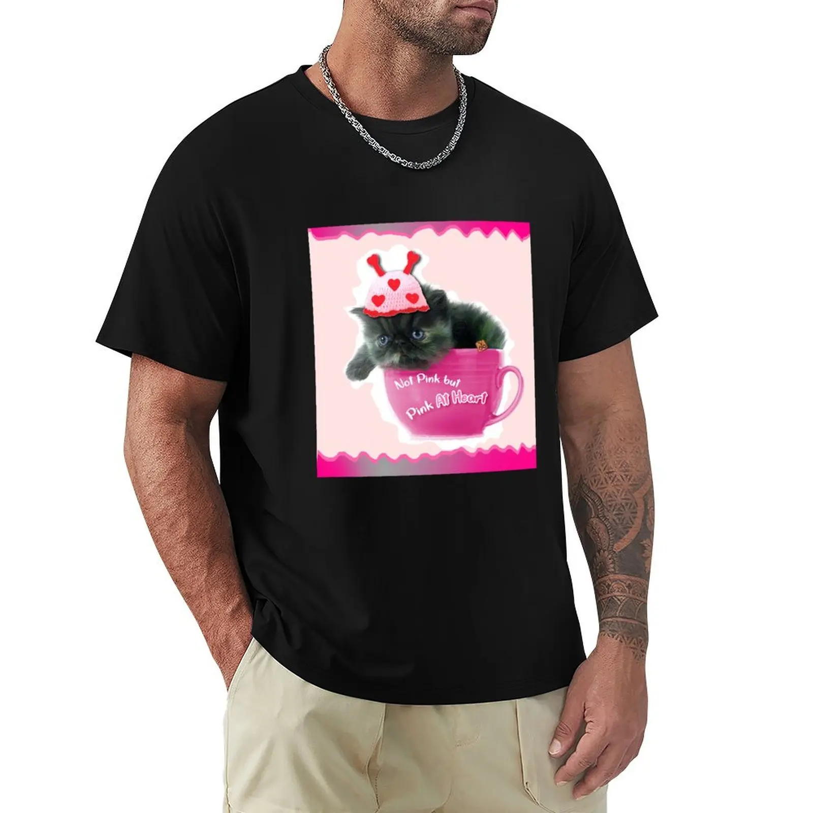 

Not Pink but Pink At Heart - Cat (by ACCI) T-Shirt Plus Size Everyday Tee Shirt