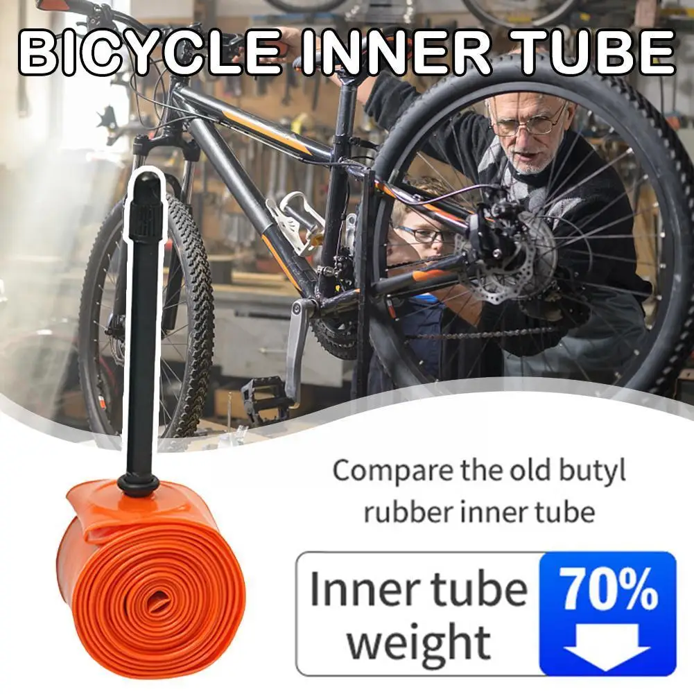 

2023 New Ultralight Bike Inner Tube 700 18-32C Road MTB Tire Super Length 45/65/85mm Light TPU Tube Valve Bicycle 700c Fren B4E1