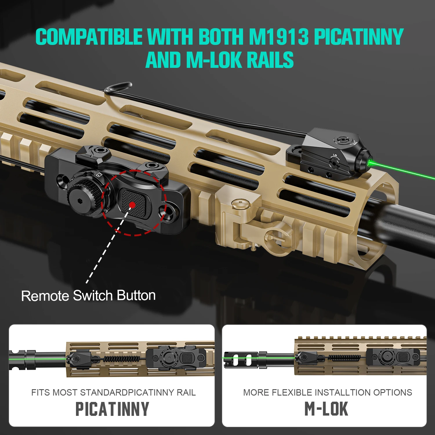 وضع البطارية 7003، مزود بمؤشر ليزر أخضر مع وظيفة المساعدة التي تهدف ذيل الماوس #3