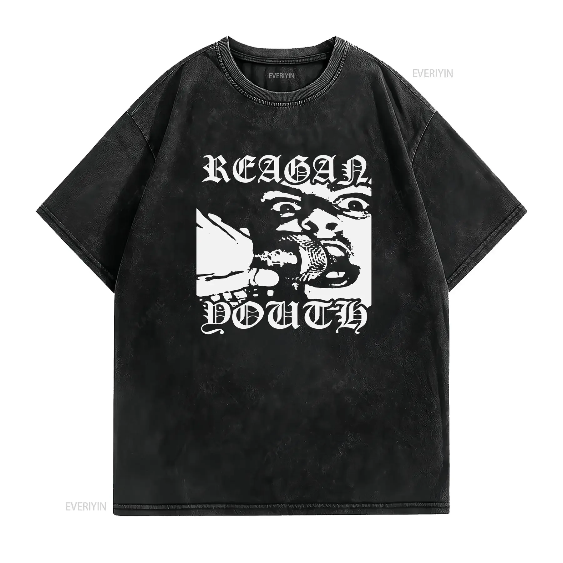 Reagan Youth Thrash hardcore Punk rock band T shirt vintage Washed Stretched Unisex Slightly graphic Soft homme fashion Casual