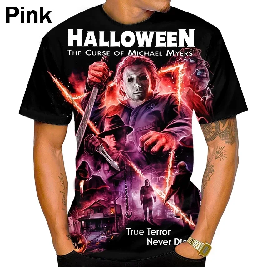 New Halloween Horror Movie Michael Myers 3D T Shirts Men/Women Fashion Tees Casual Short Sleeve Shirt Top sleeved hip-hop style