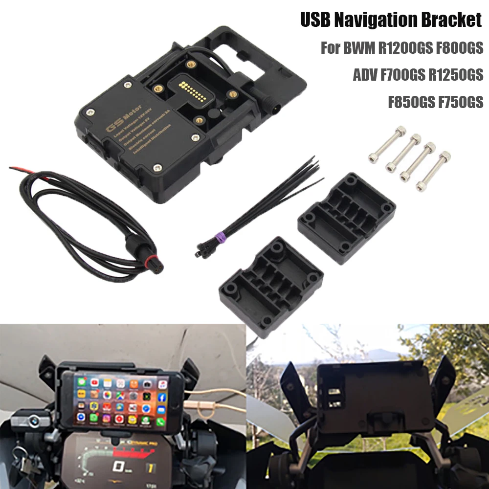 

Mobile Phone Navigation Bracket Motorcycle USB Charging Mount For R1200GS F800GS ADV F700GS R1250GS CRF 1000L F850GS F750GS