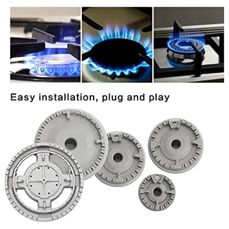 Upgrade Cooker Hat Set Oven Gas Hob Burner Crown Flame Cap Cover As Shown For Kitchen Fit For SABAF Stove Handles Lid Kit