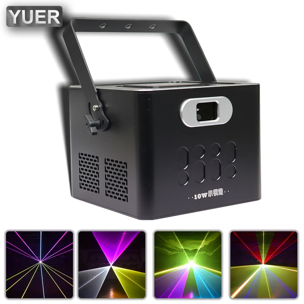 10W Full Color Laser Light Beam Scanning Animation Pattern Effect Laser Projector For DJ Disco Stage Party Wedding Dance Floor B