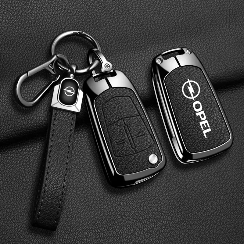 Metal Leather Car Remote Key Case Protector Shell For Opel Vauxhall OPC ADAM Insignia Antara Corsa J D H Kadett GT Accessories view 3