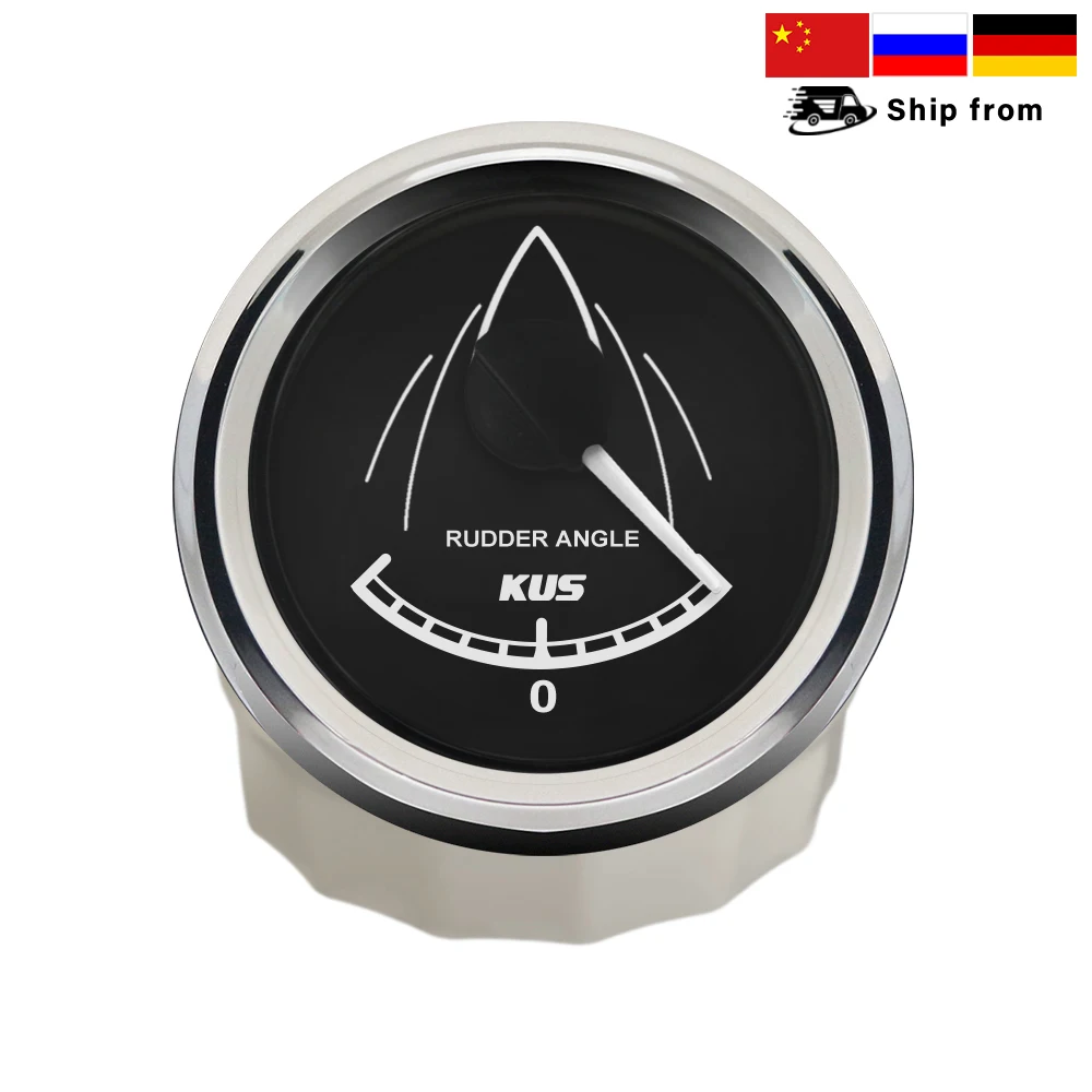 KUS Boat Universal 52mm Rudder Angle Indicator 0-190ohm Gauge 12V 24V without Marine Rudder Sensor