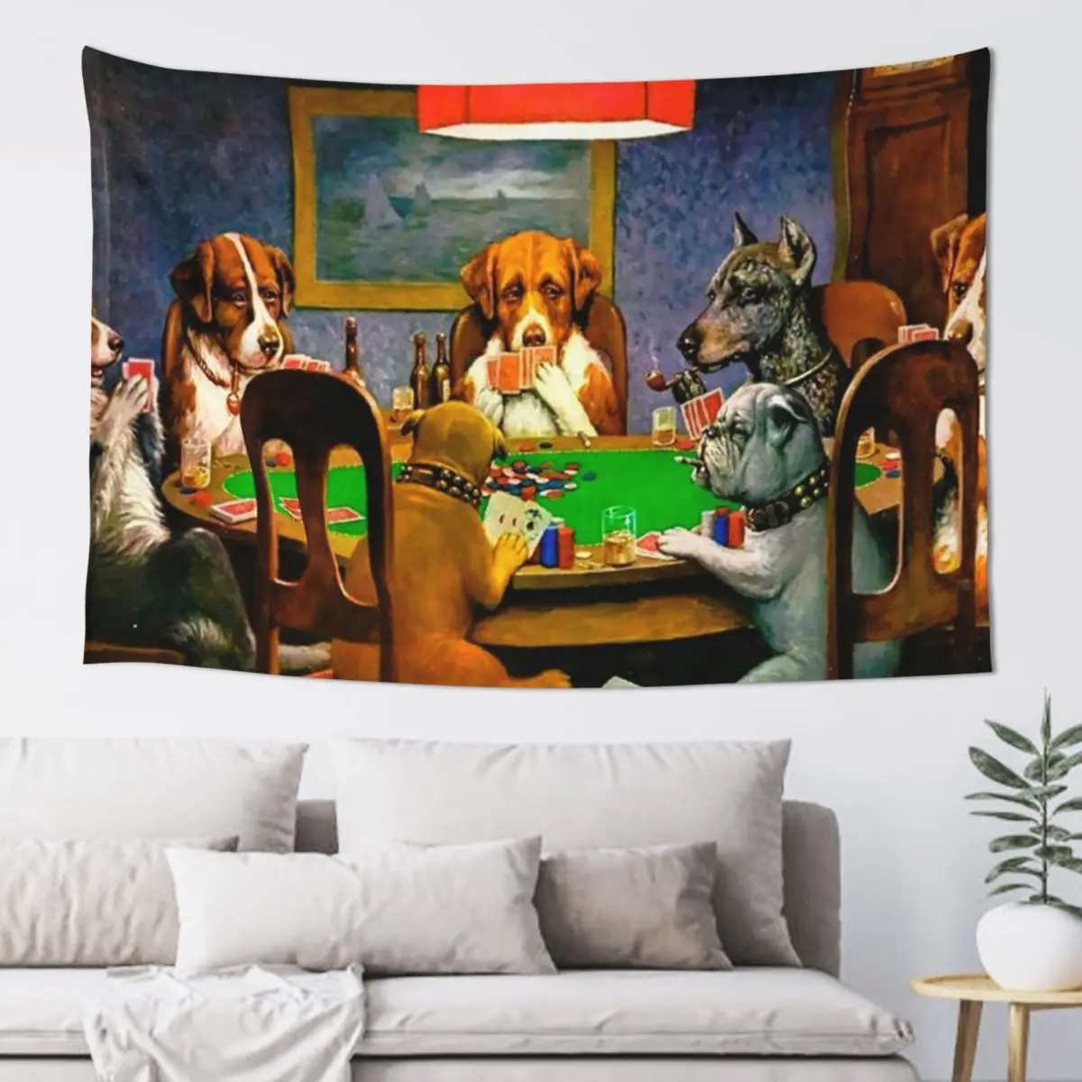 

Dogs Playing Poker Tapestry Room Decor Korean Style Decorative Wall Tapete For The Wall Tapestry