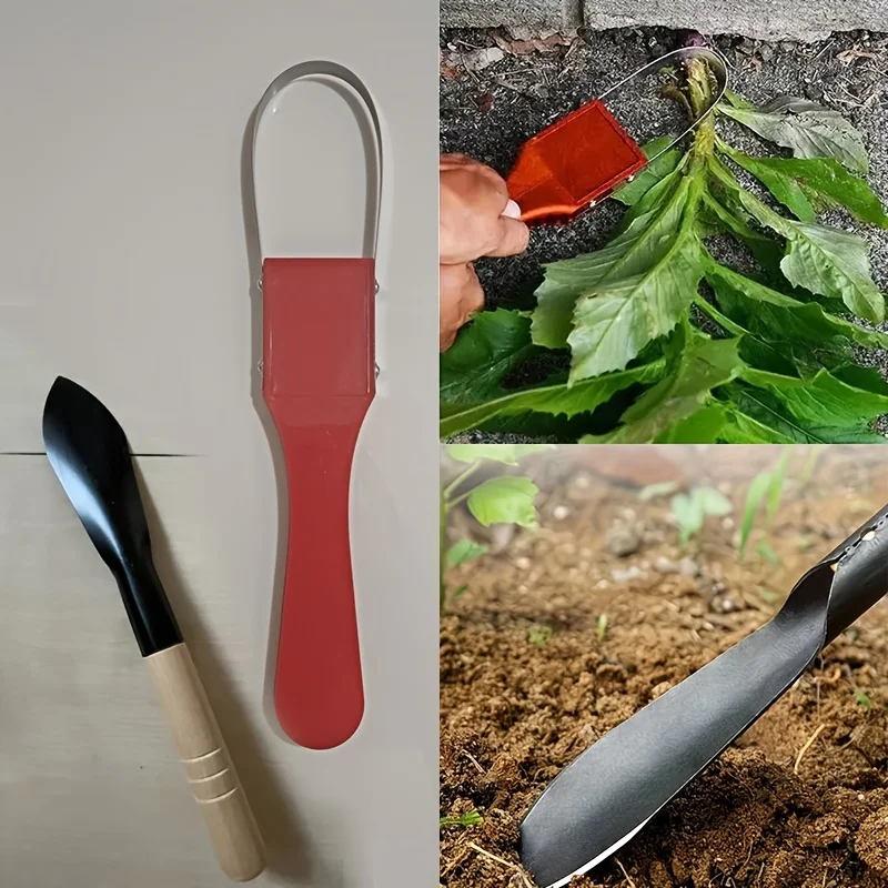 2Pcs Garden Weeding Tools Set Hand Trowel Shovel 26.5cm and Weed Puller 22.5cm for Lawn Flower Bed Vegetable Garden