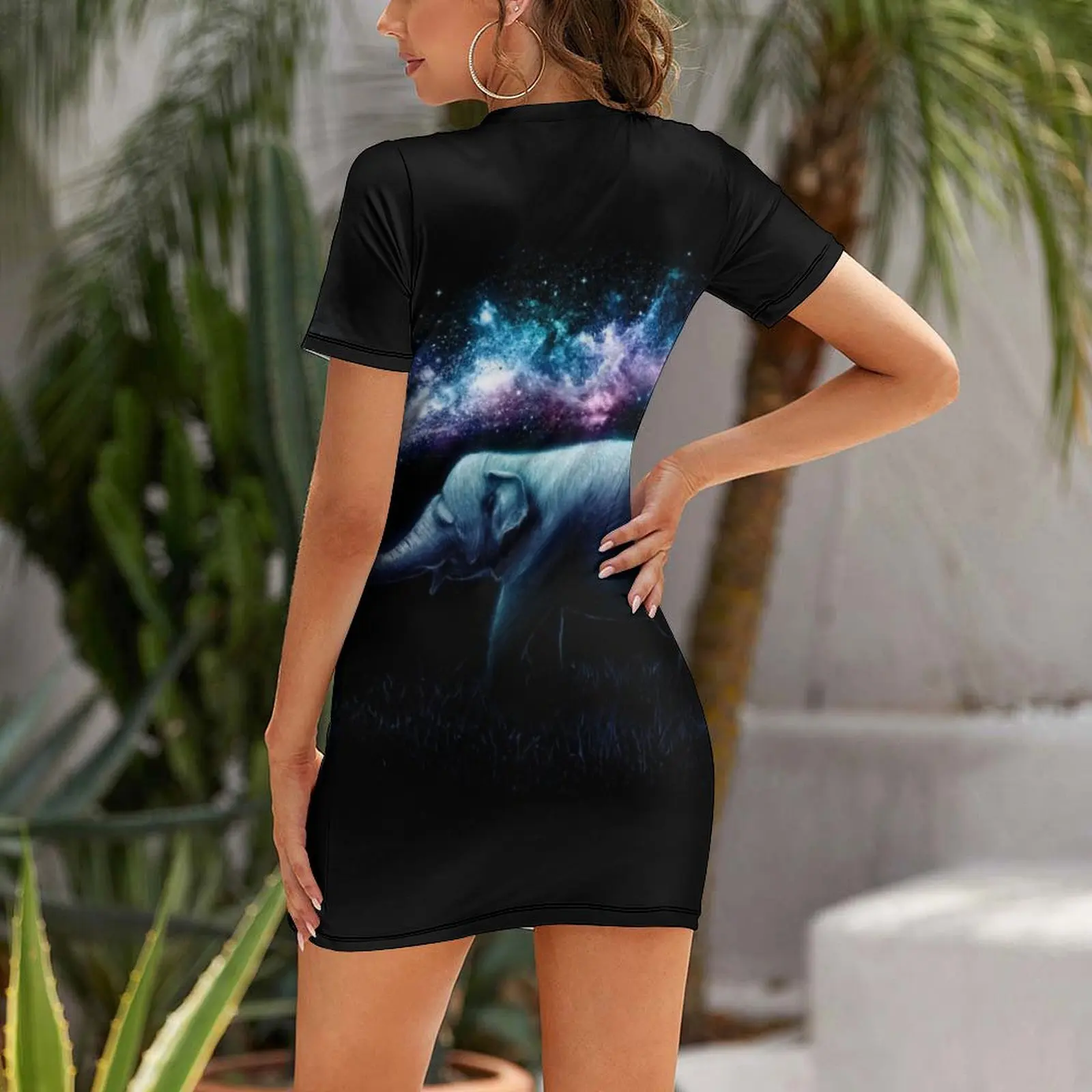Elephant Splash Short-Sleeved Dress luxury evening dresses for women 2026 Casual dresses