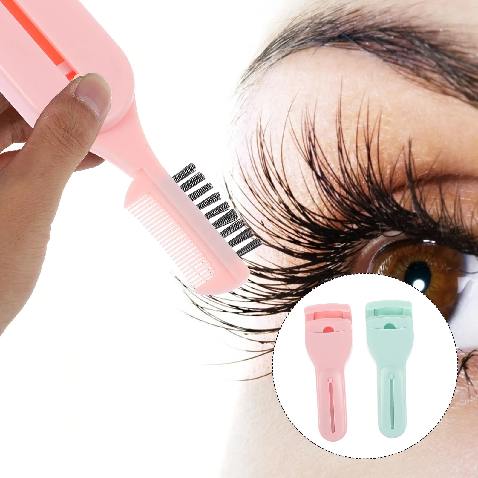 

2pcs Curler Curling Tool Portable Makeup Supplies Mini Makeup Tools Eyelash Clips Lash Curlers Tools Long Lasting Lash