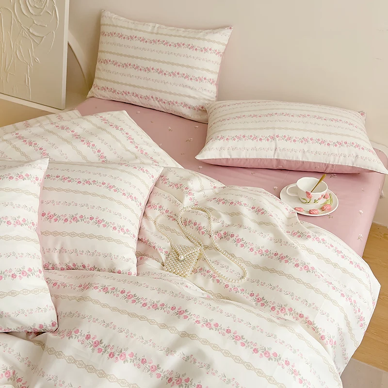 Bonenjoy Duvet Cover Pastoral Style Quilt Cover 100% Cotton Comforter Cover housse de couette Soft Bed Cover (No Pillowcase)