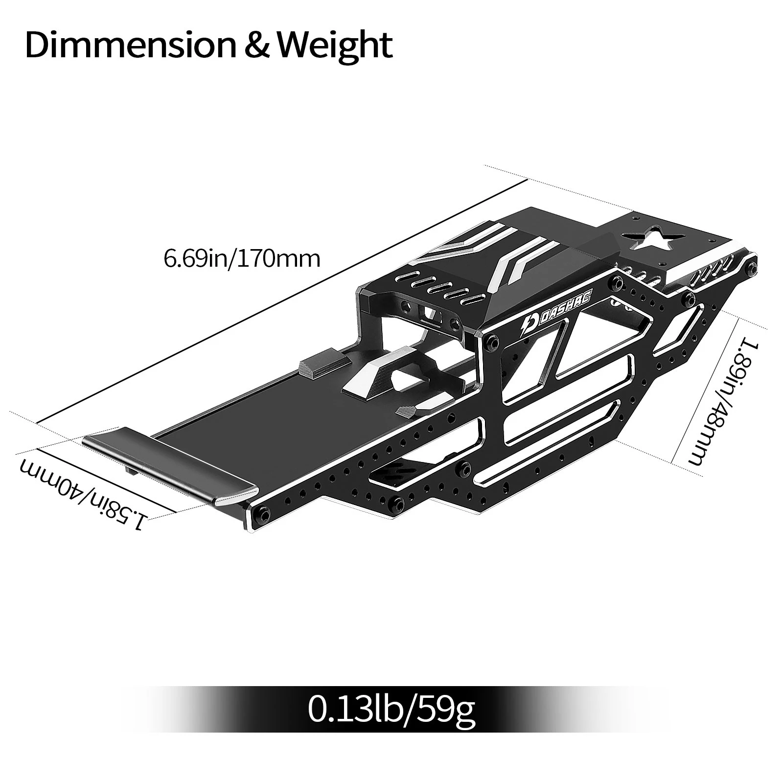 مجموعة إطارات هيكل DashRC SCX24 Warthog LCG، هيكل من الألومنيوم لعربات التي تجرها الدواب لترقية نماذج 1/24 RC Rock Crawler SCX24، C10 #5