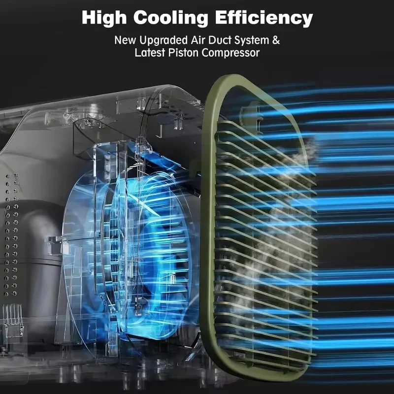 Pendingin udara portabel, pendinginan cepat, konsumsi rendah, pewaktu, tenda penghilang kelembapan, berkemah, RV, truk, memancing, dalam ruangan luar ruangan