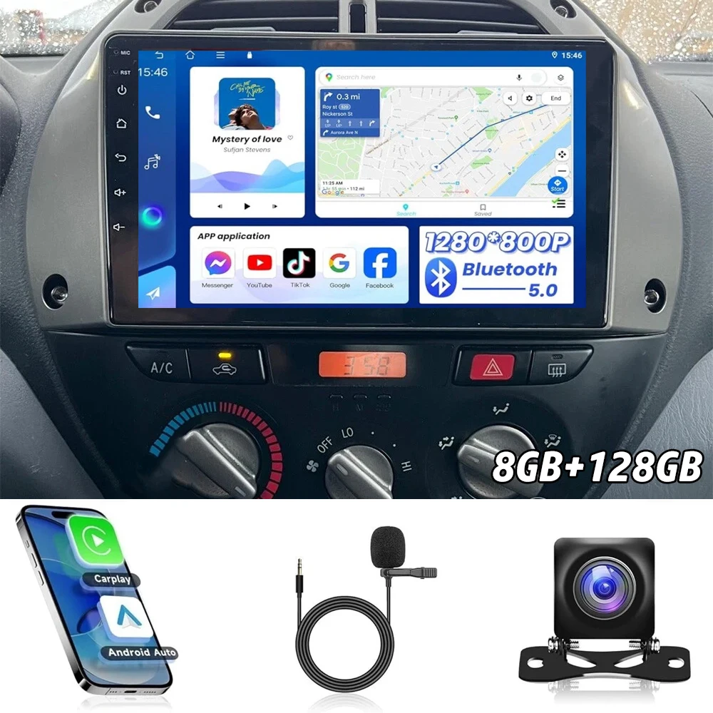 Android 15 Autoradio For Toyota RAV4 2 CA20 CA20W XA20 2001- 2006 Car Radio Multimedia Player GPS Carplay Android Auto DSP