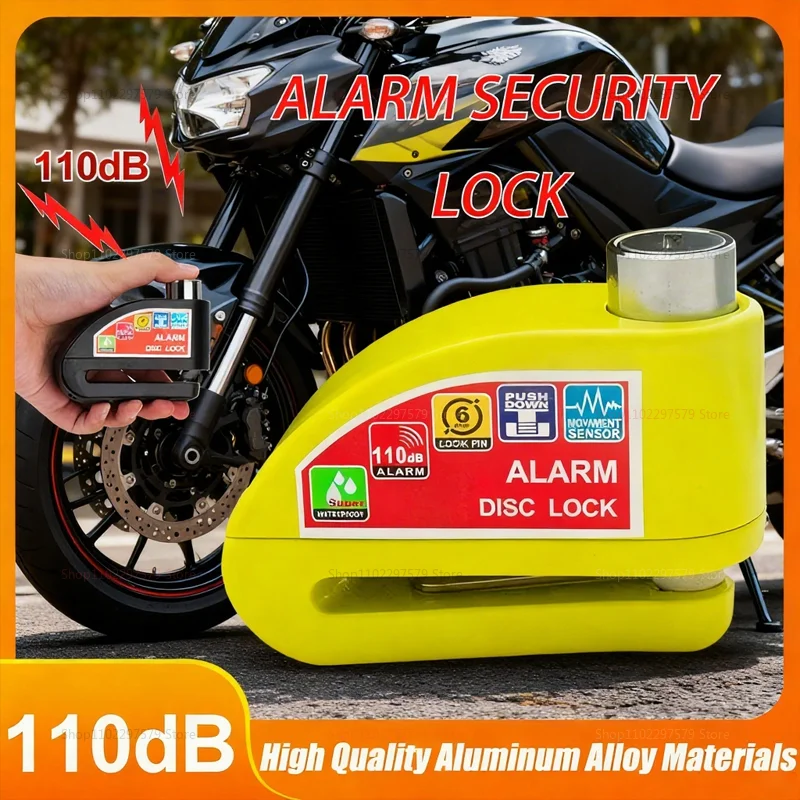 【セール中】防水スクーター自転車ディスクブレーキロックアルミ合金盗難防止アラーム安全ロックオートバイ用安全アクセサリー
