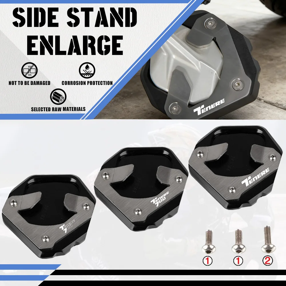 

TENERE700 2022 2023 FOR YAMAHA Tenere 700 Rally World Raid XTZ700 T700 Motorcycle Side Stand Enlarger Plate Kickstand Extension