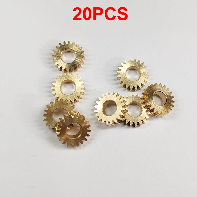 20PCS Spur Gear 20T 0.5M Pinion Shaft Hole 5mm Thickness 3mm Miniature Brass Motor Gears for DIY Model Transmission Parts