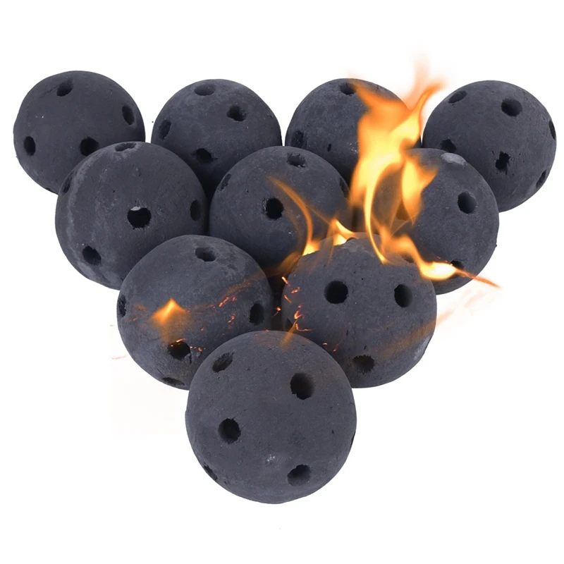 Hollow Ceramic Fire Balls, Set Of 15 Round Fire Stones Set For Indoor And Outdoor Fire Pits Or Fireplaces Accessory