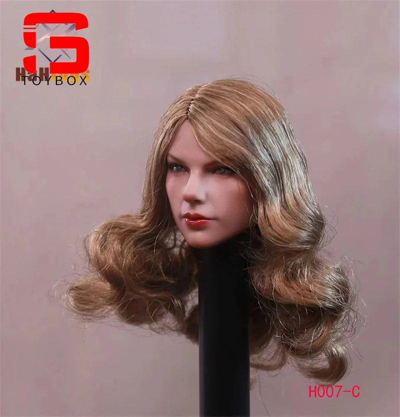 HaHtoys-American Singer Taylor Head Sculpt, transplante de cabelo, modelo de escultura, Fit 12 ''Soldier, Body Action Figure, H007 1:6