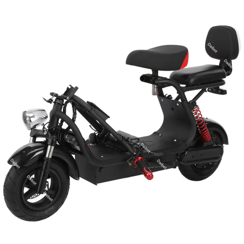 Image 3: 1000W 48V puissant Scooter électrique léger 2 roues pour adulte 11 pouces Mini Scooter de mobilité pour les femmes avec 2 sièges panier