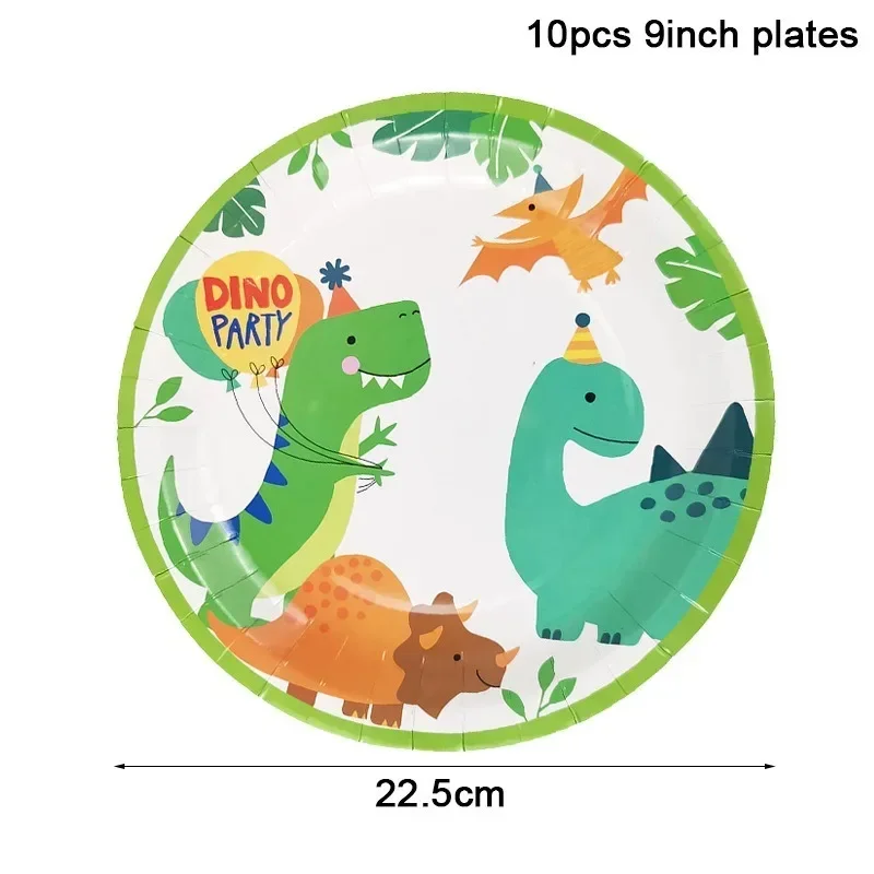 Disney Birthday Party Cartoon Dinosaur Theme Disposable Tableware Set Paper Towers Knives Forks Spoons