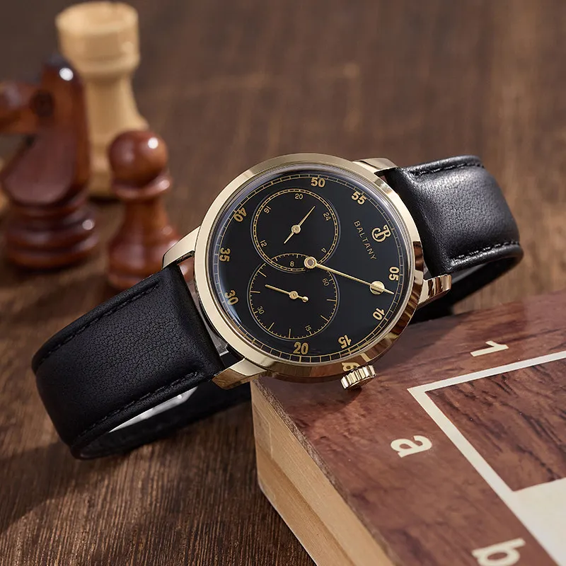 Baltany Men Aviator Watch 38mm Mechanical Wristwatch Sapphire Mirror 50m Waterproof Small Second Dial Miyota 82S7