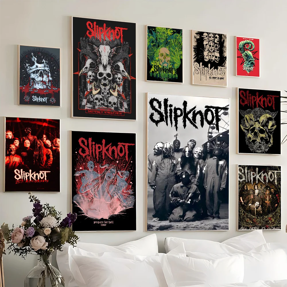 Rock Slipknot Band DIY Sticky Poster Waterproof Paper Sticker Coffee House Bar Stickers Wall Painting