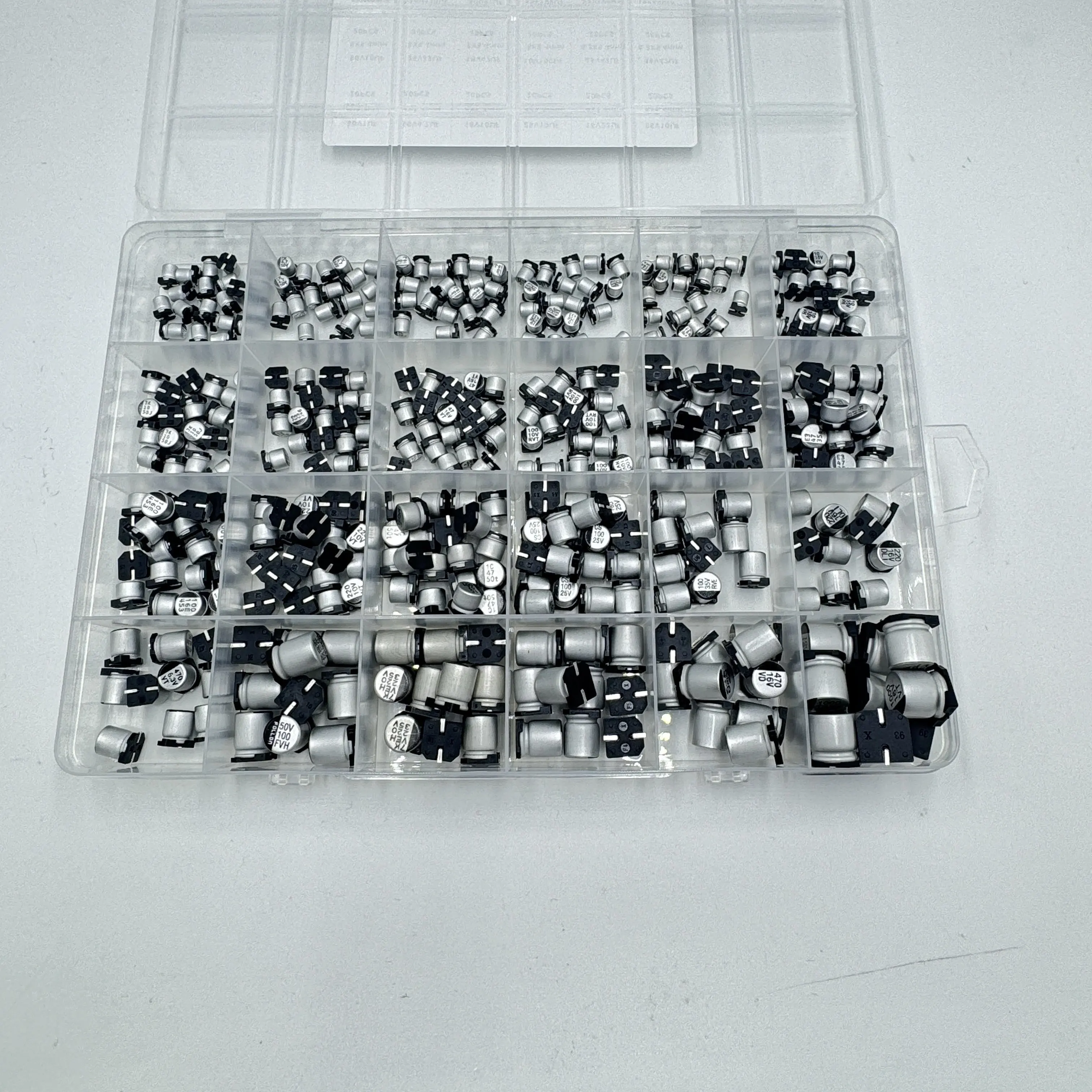 Capacitor kit Aluminum Electrolytic SMD condensadores electrolíticos 1uF~1000uF 6.3V-50V 24Value 400pcs