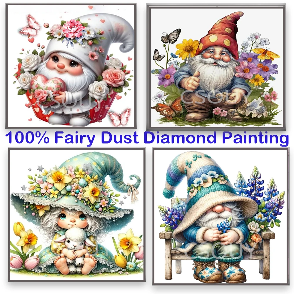 

Old Men Flower Full Square Fairy Dust Stones Carystal,Diamond Painting with Rhinestones, Cross Stitch,Mosaic Embroidery,AB Drill