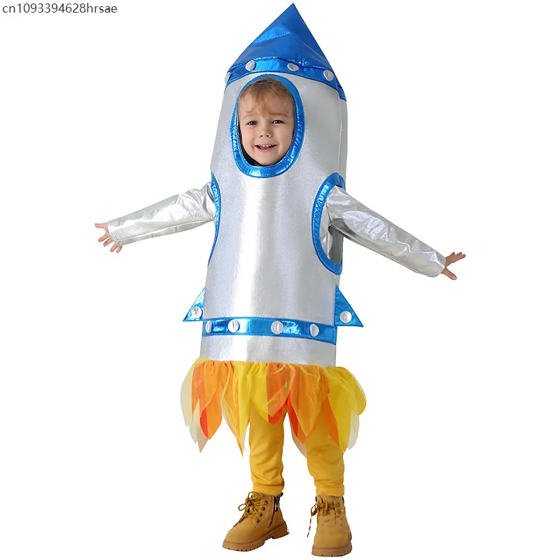 

Child Light Up Space Rocket Ship Halloween Cosplay Kids 3D Rocket Costume