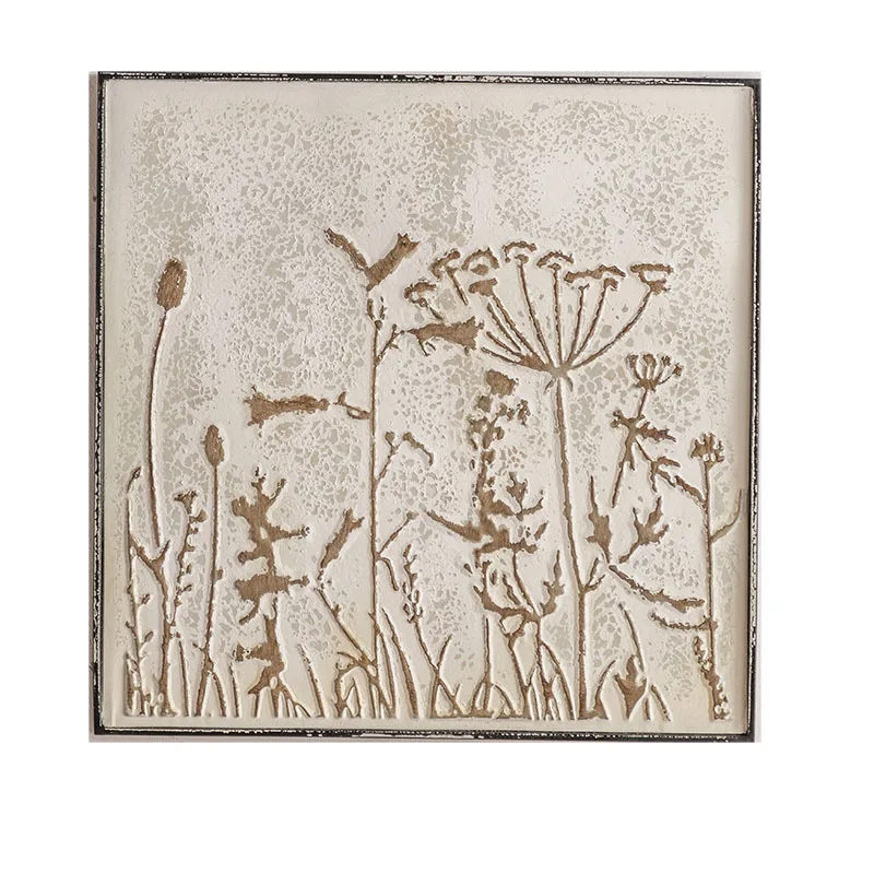 

wabi-sabi retro entrance wrought iron decoration, three-dimensional relief wall hanging paintings, homestay sofa background wall