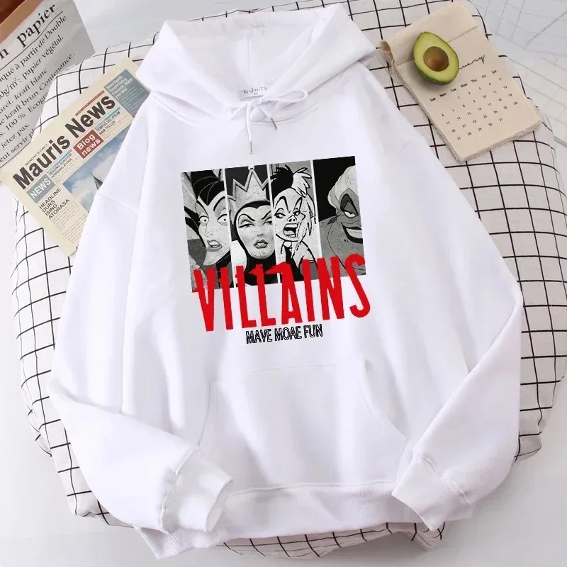 Graphics Cute Printed Men Hoodies Disney Villain Cartoon Anime Tops Sweatshirts Male Hip Hop Streetwear Autumn Winter Clothes