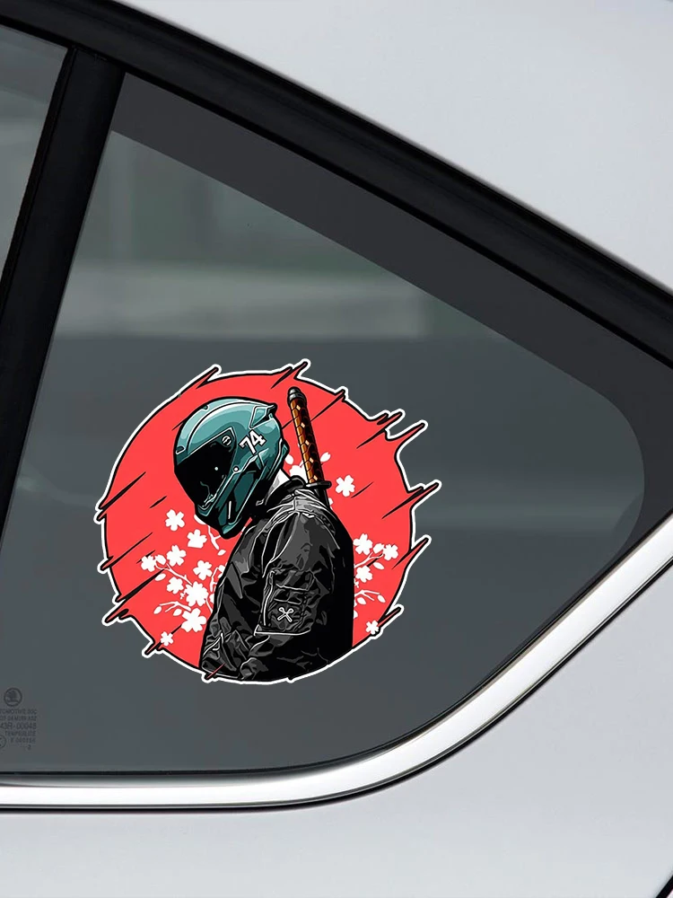 J523#15CM Sakura Racer Samurai Car Sticker JDM Creative Decal Windows Car Trunk Decoration