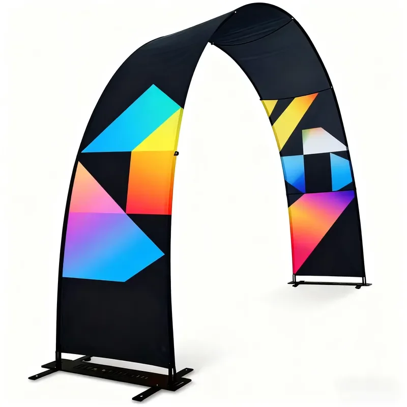 Customizable Stretch Fabric Banner Portable Outdoor Branded Large Bow Arch Pennant Style for Marketing Events