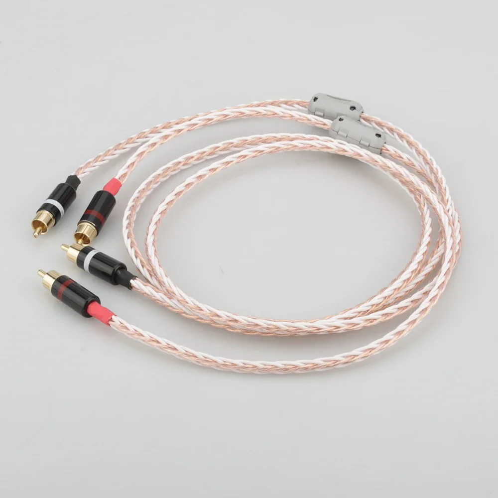 New Pair Audiocrast RCA to RCA Cable Hi-end HIFI OFC pure copper silver mixed Audio Wire Cord analogue RCA Cable