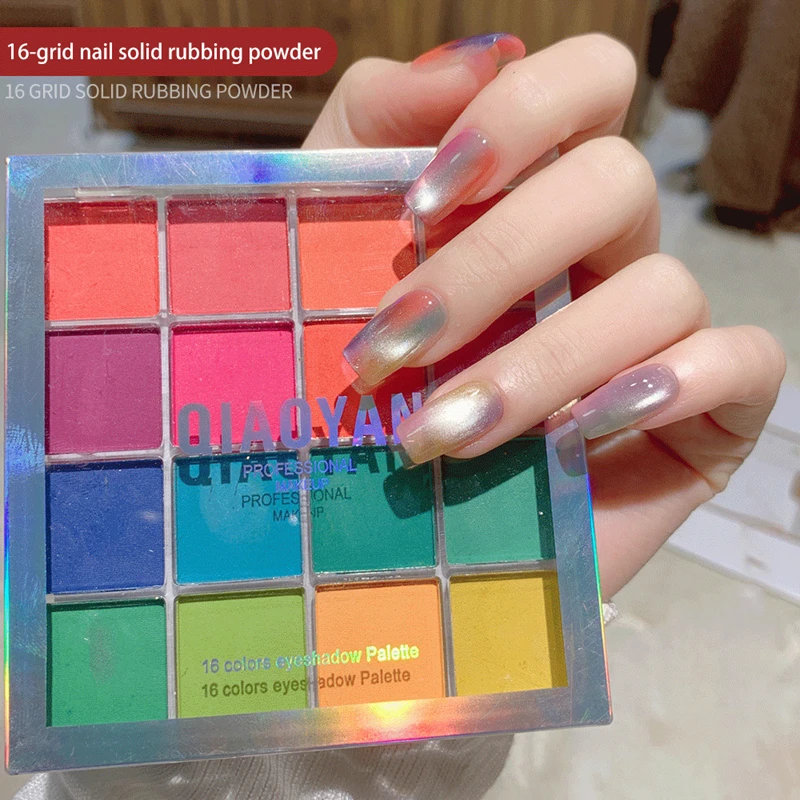 

16 Color Nail Powder Dust Bright Shiny Effect for Manicure DIY Nail Art Design Nails Gradient Smudge Nail Powder Art Design