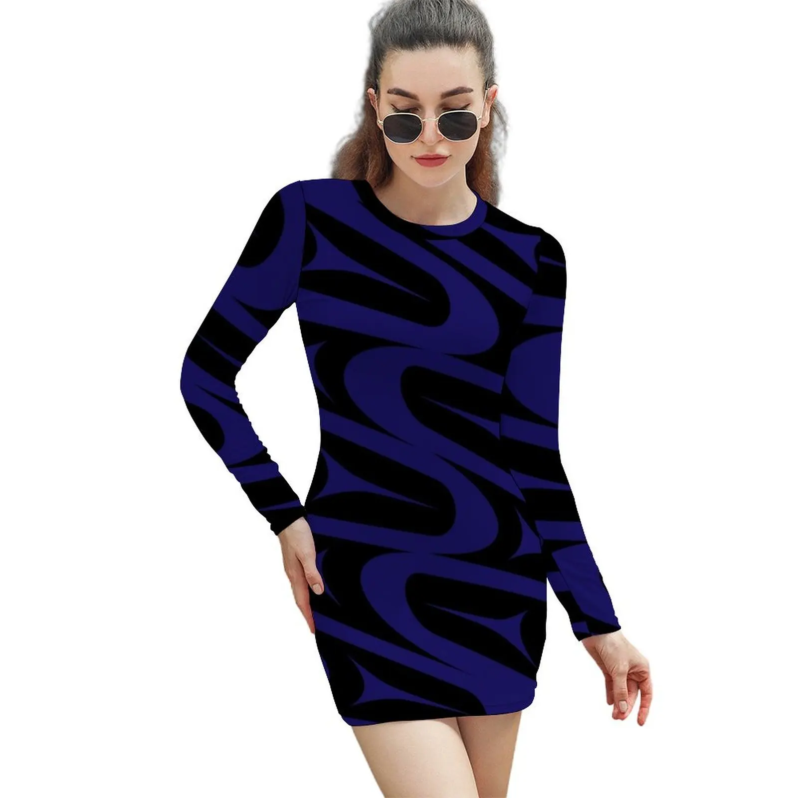 

Abstract Formline 3 Long-Sleeved Sheath Dress loose summer dress birthday dress for women chic and elegant woman