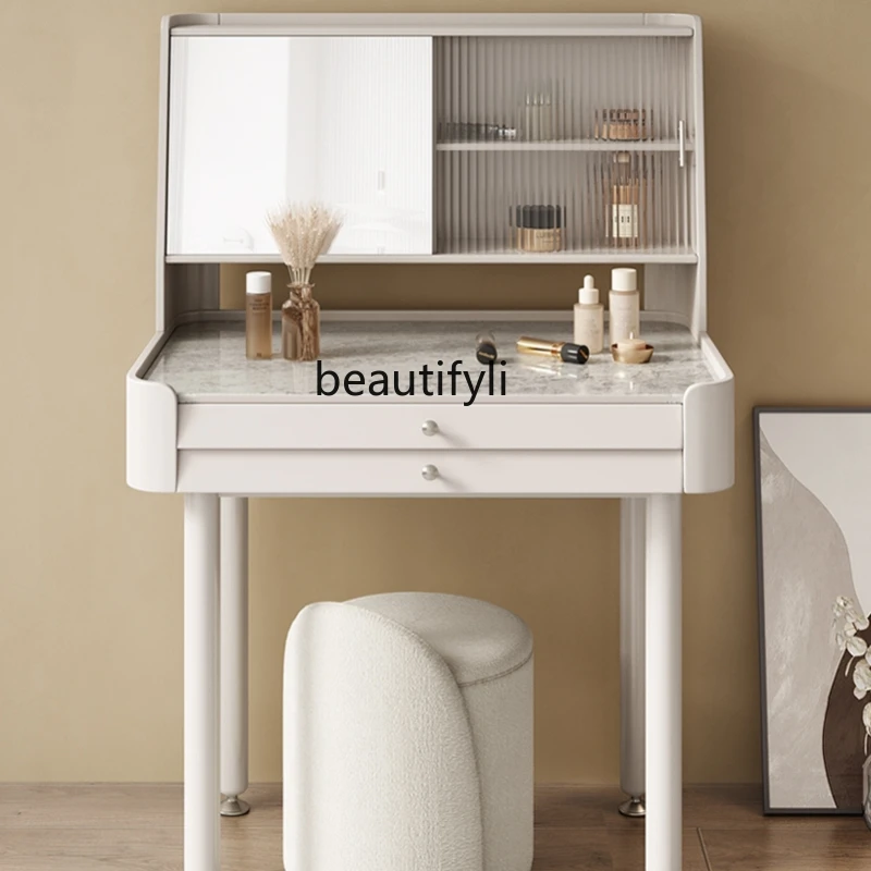 yj New Comb Dresser Small Makeup Table Simple Modern Small Apartment Light Luxury Advanced Paint Small Size Dresser