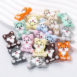 10Pcs New Silicone Beads Cute Cartoon Animal Style Focal Beads For Jewelry Making Handmade DIY Baby Teether Bracelet Necklace