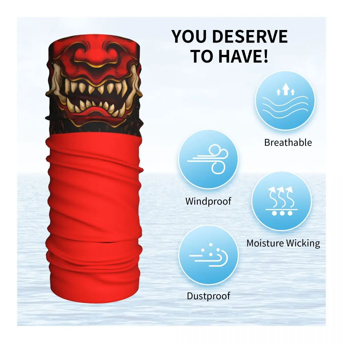 맞춤형 일본식 오니 사무라이 반다나 넥 게이터 스키 사이클링 여성 남성용 랩 스카프 데몬 한냐 타투 발라클라바 워머