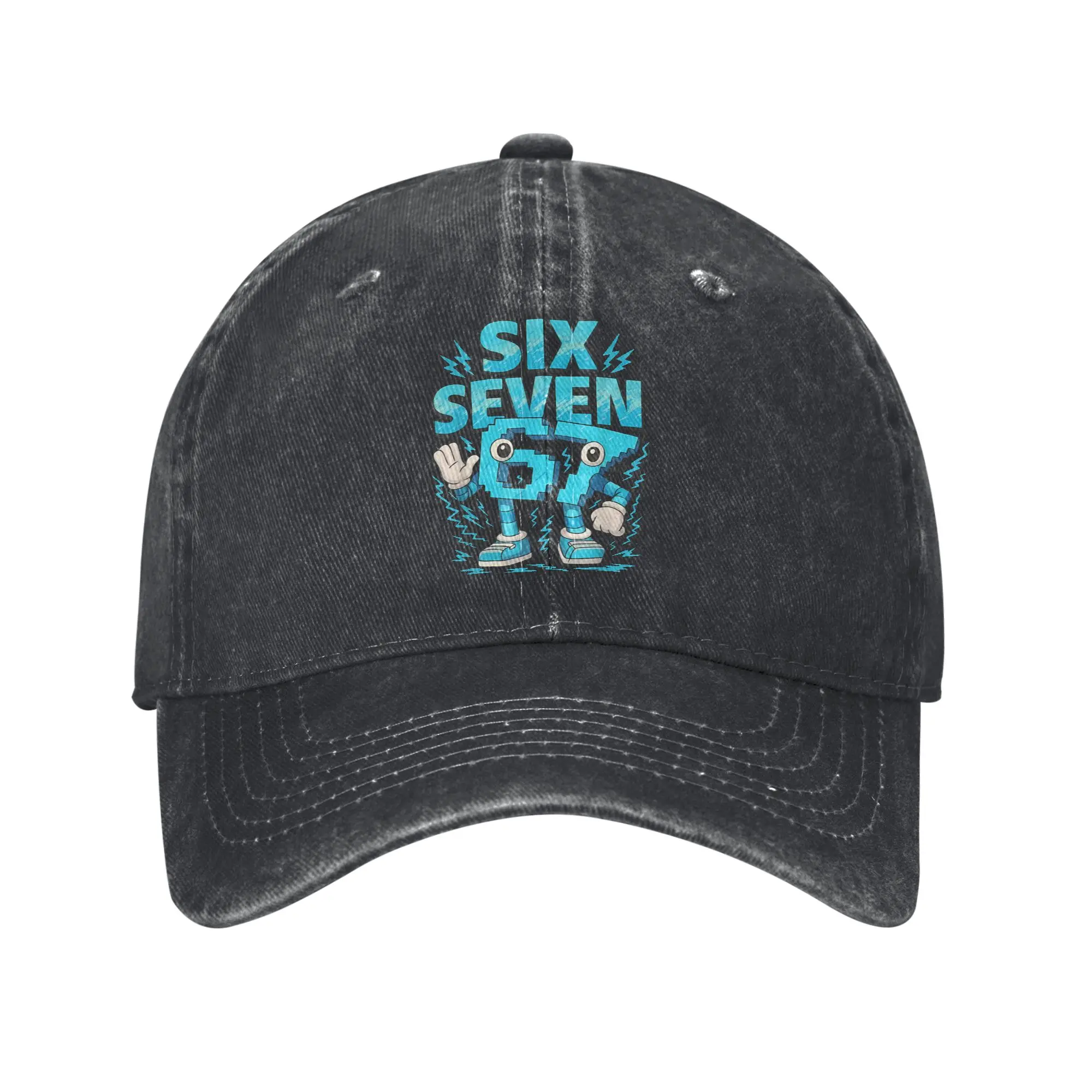 Washed Baseball Cap Fun Meme 67 Six Seven 6 7 Italian Brainrot Summer Hip Hop Hats For Men Trendy Outdoor Sun Baseball Caps