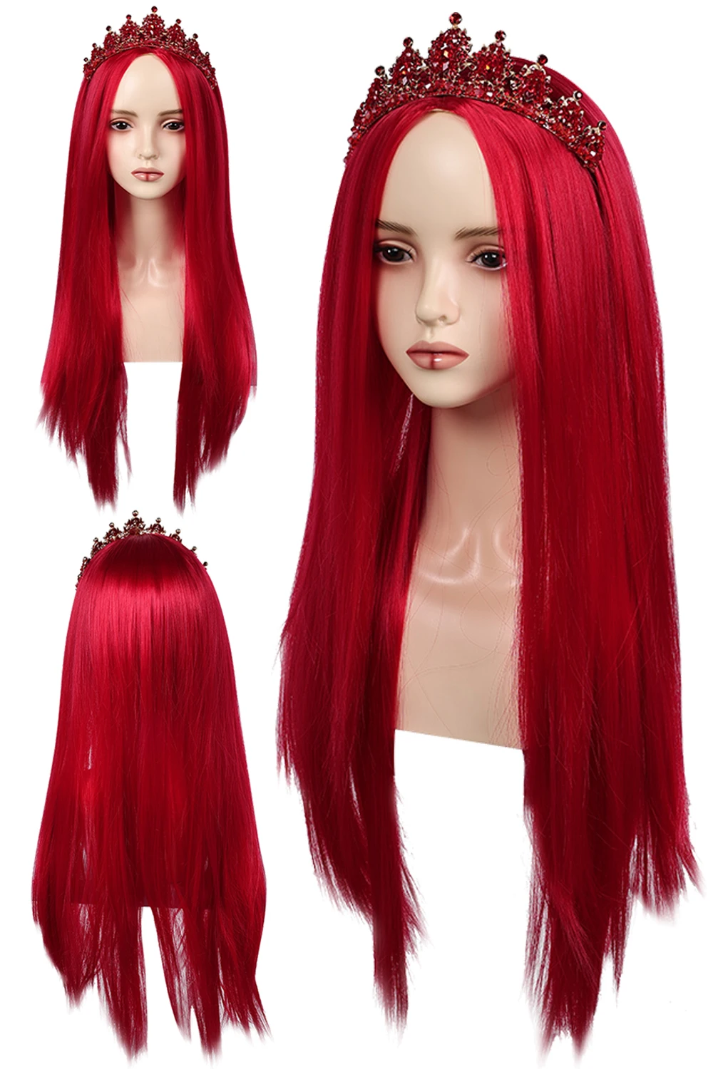 Fantasia Heart Queen Wigs 2024 Movie Descendent Rise Cosplay Disfraz Costume Accessories Women Hair Halloween Carnival Party