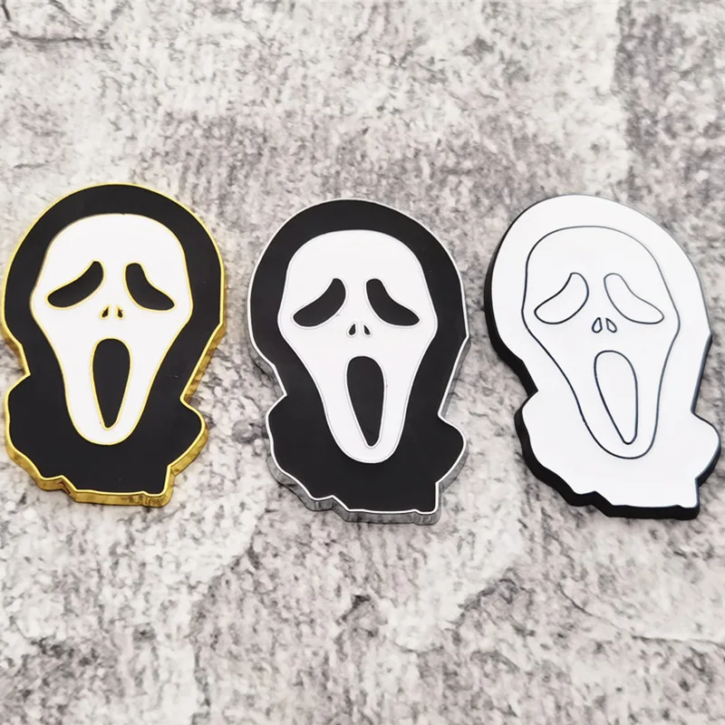 

Mock Ghost Face Scream Metal Car Logo Scream Car Sticker Halloween Ghost Face Funny Car Logo Stickers One Piece