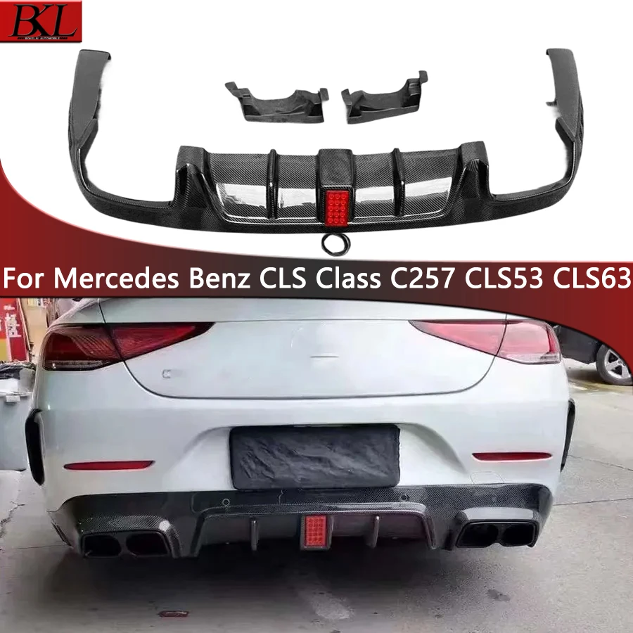 

For Mercedes Benz CLS Class C257 CLS53 CLS63 Carbon Fiber Back lip Car Rear Bumper Diffuser Splitters Spoiler Upgrade body kit