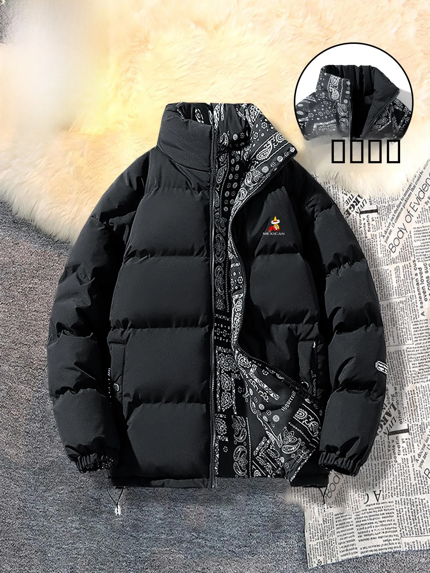 

Thiened down Cotton Jaet Men's Winter Outerwear Warm Sli Student Clothes Polyester Fiber Youth Faion Anti-Wind Coat