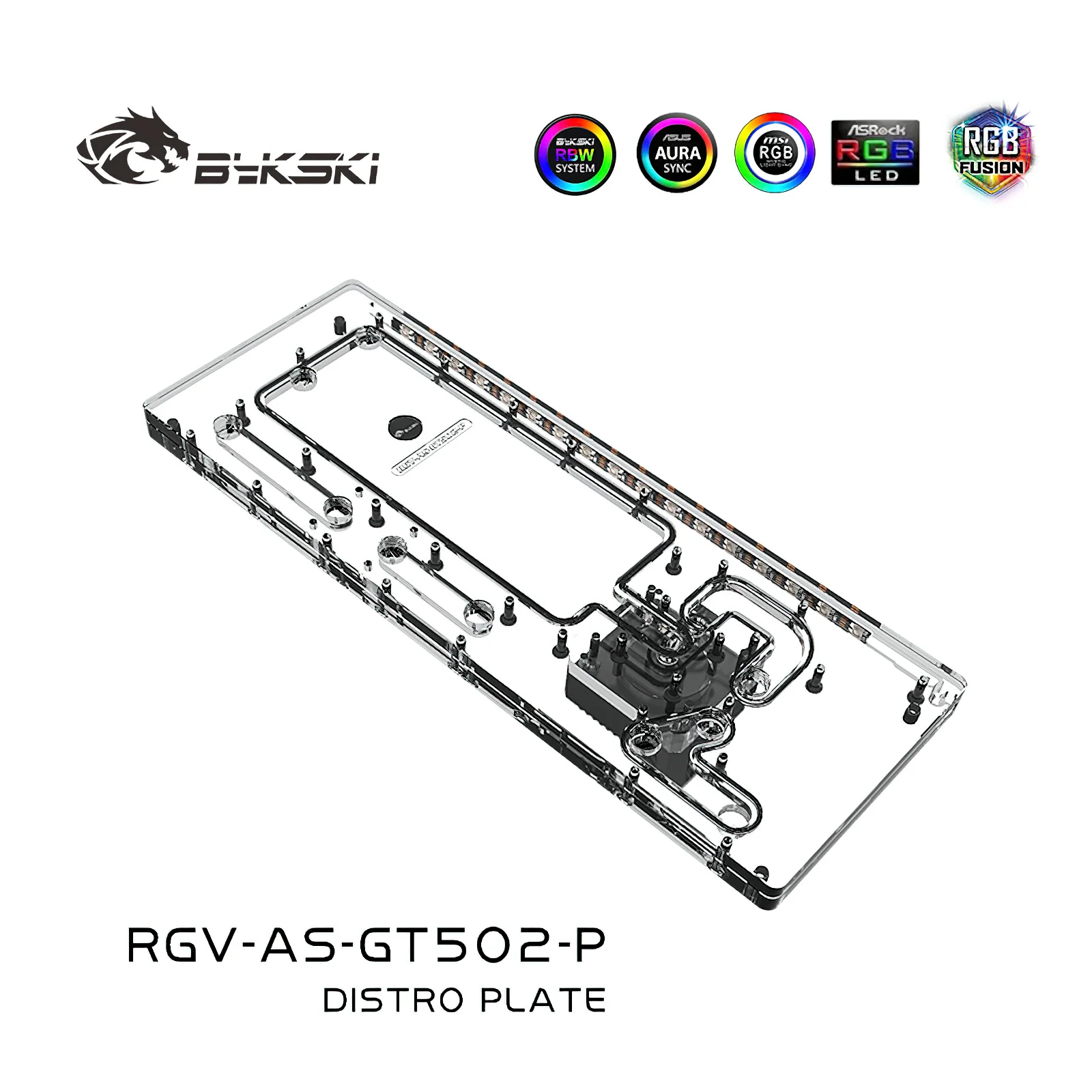 Imagem -02 - Bykski Rgb Distro Placa de Resfriamento Água Reservatório para Asus Tuf Gaming Gt502 Rgv-as-gt502-p