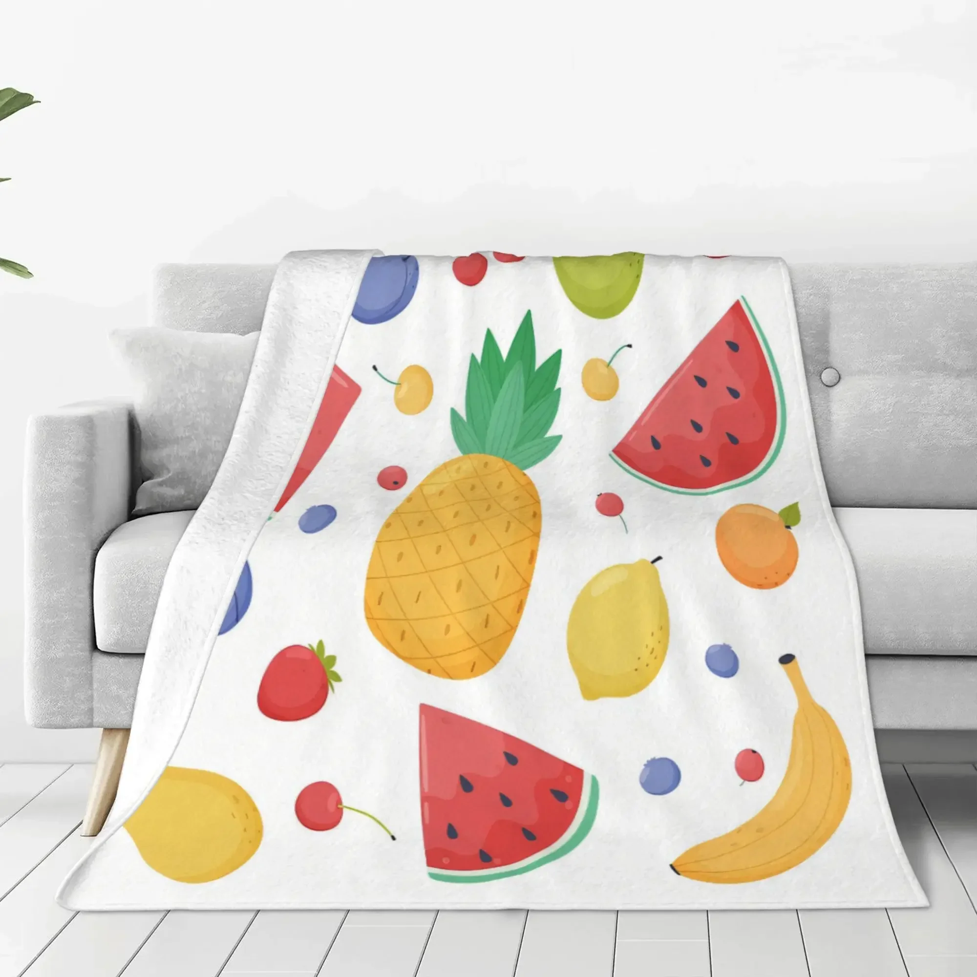 بطانية فواكه من الفلانيل بطانية الربيع والخريف للتخييم والسفر وبطانية سرير أريكة المكتب #1