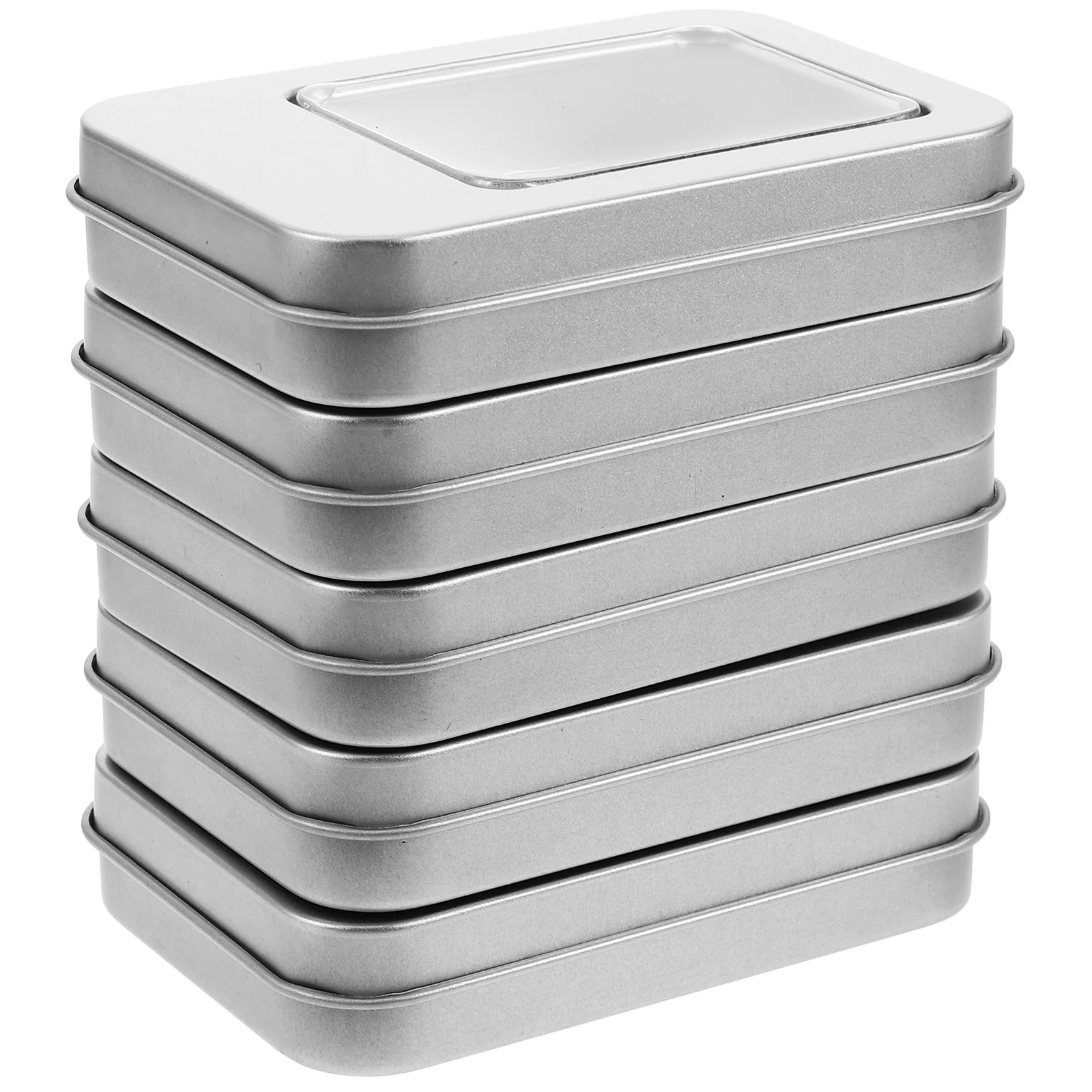 

5Pcs Nail Organizer Storage Box Stainless Steel with Transparent Window Compact Portable Case Durable Protective for Nail Art